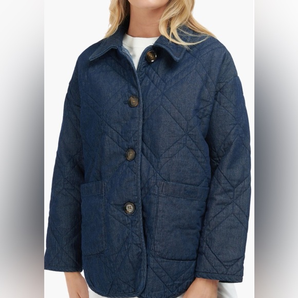 Barbour Quilted Blue Jacket - Picture 1 of 6